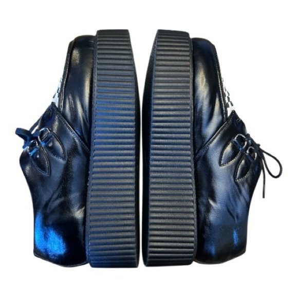 Rose.G Black White Punk Lace Up Platform Creepers Shoe Size 10 Retro 90s Unisex - Picture 8 of 16